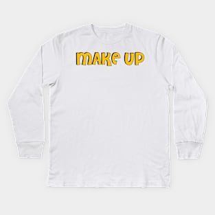 Film Crew On Set - Make-Up - Gold Text - Front Kids Long Sleeve T-Shirt